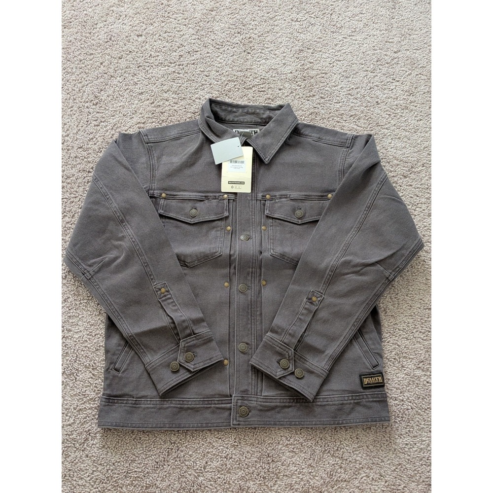 Duluth Mens VintageFlex Fire Hose Trucker Jacket Men's Medium Light Gray NWT